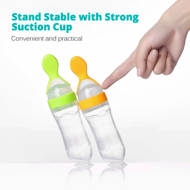 Silicone Squeeze-and-Feed Spoon Bottle