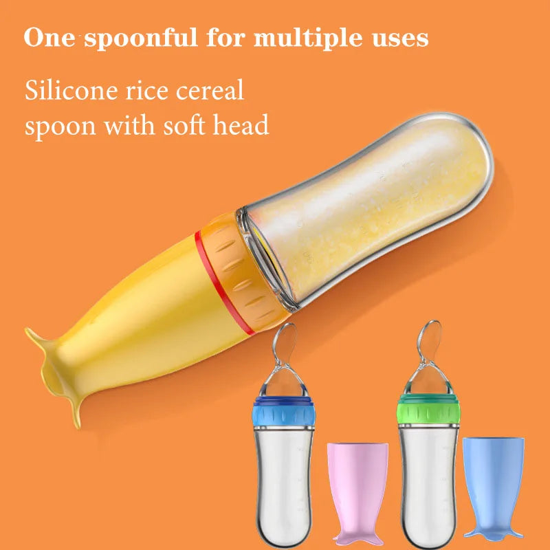 Silicone Squeeze-and-Feed Spoon Bottle
