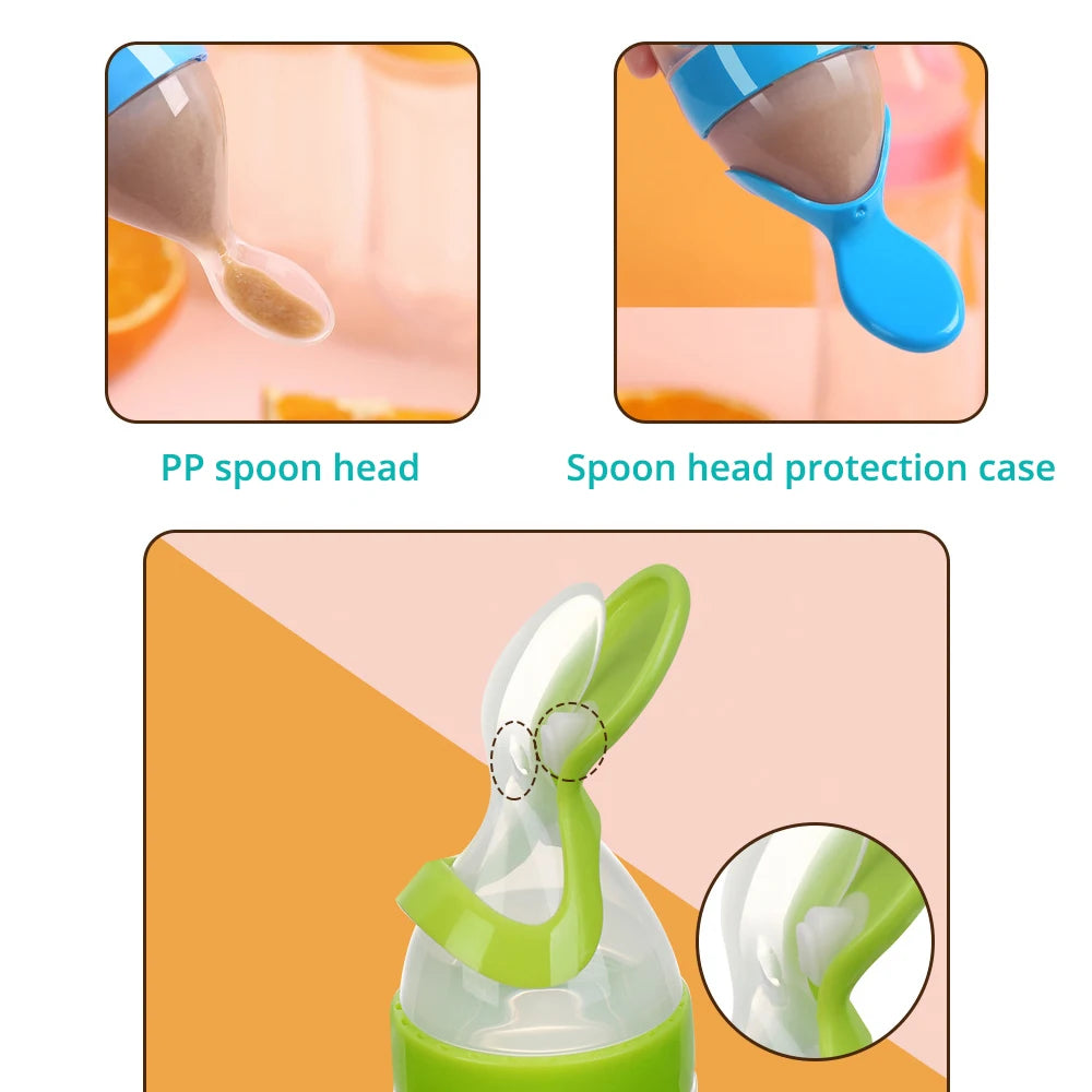 Silicone Squeeze-and-Feed Spoon Bottle