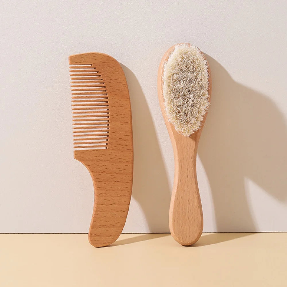 Gentle-Groom Natural Wooden Baby Brush Set