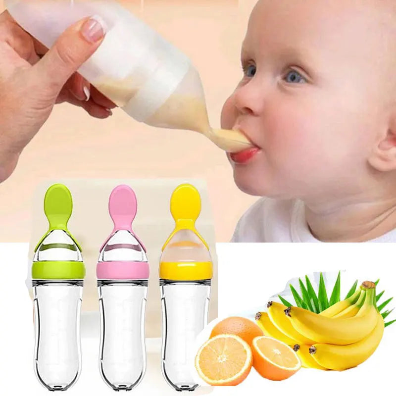Silicone Squeeze-and-Feed Spoon Bottle