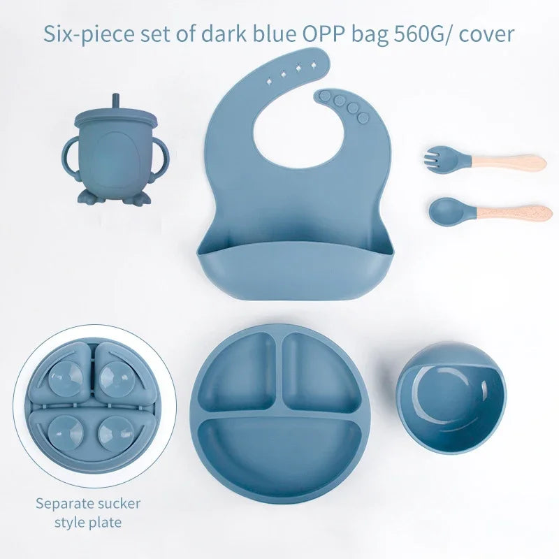 6 PCS Harmony Silicone Self-Feeding Set