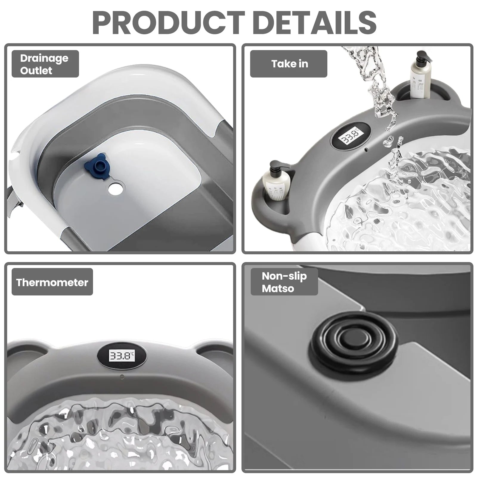 Smart-Temp Foldable Baby Bath