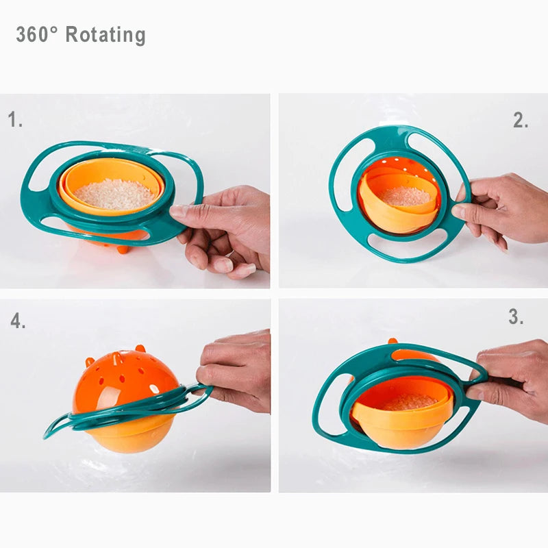 No-Spill 360 Rotation Gyro Bowl
