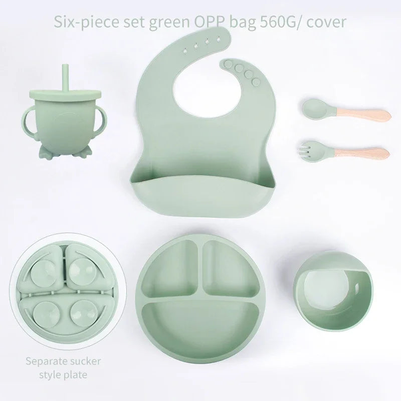 6 PCS Harmony Silicone Self-Feeding Set