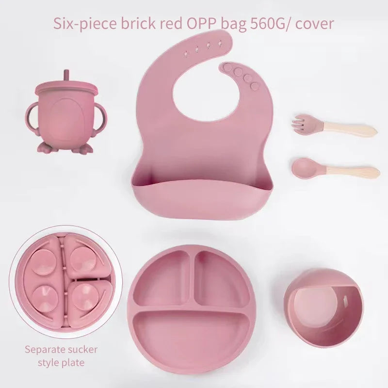 6 PCS Harmony Silicone Self-Feeding Set