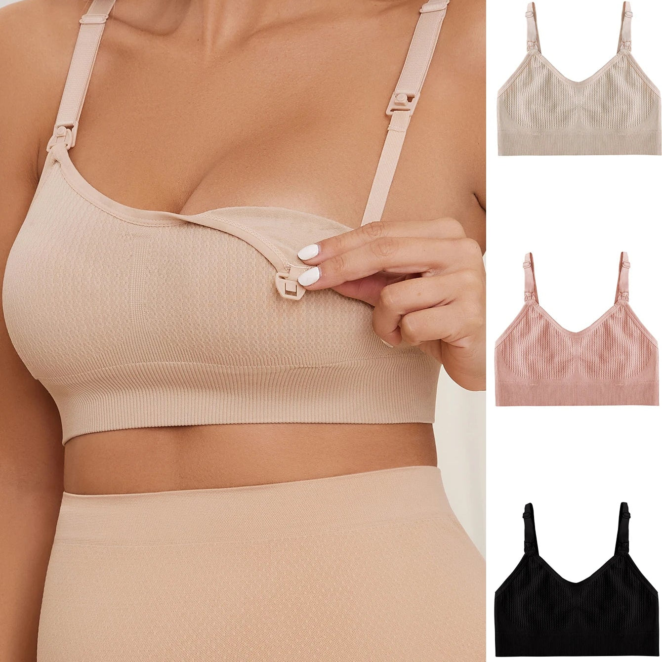 3 Pcs SereneCurve Nursing Bra Set