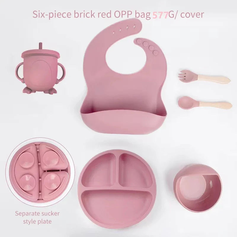 6 PCS Harmony Silicone Self-Feeding Set