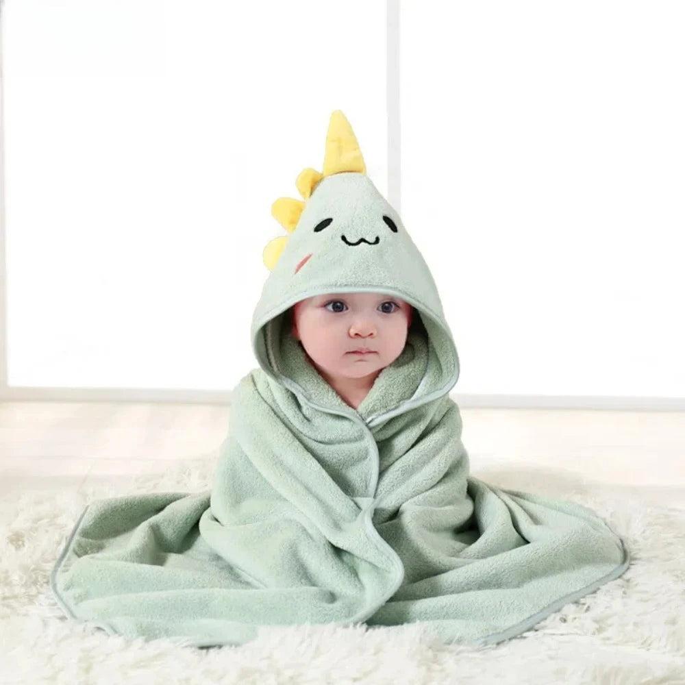 Cozy-Saurus Hooded Baby Towel
